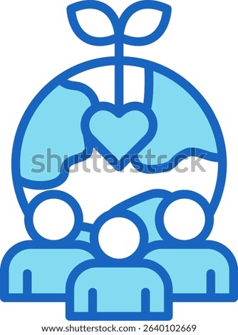 Social Awareness Icon Blue Vector Illustration