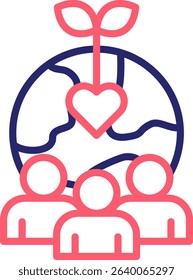 Social Awareness Icon Color Vector Illustration
