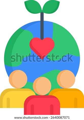 Social Awareness Icon Flat Vector Illustration