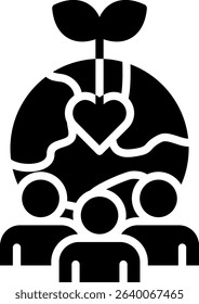 Social Awareness Icon Glyph Vector Illustration