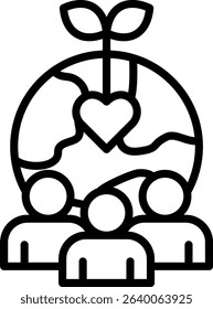 Social Awareness Icon Line Vector Illustration