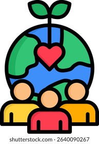 Social Awareness Icon Lineal Color Vector Illustration