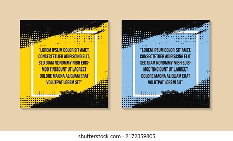 Social banner background. Quote box frame set templates. Text in brackets, quotation empty speech bubbles, quote bubbles. Blank textbox on color background. Vector illustration.