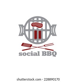 social bbq concept vector design template