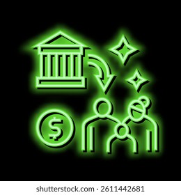 social benefits neon light sign vector. social benefits illustration