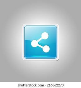 Social Blue Vector Icon Button