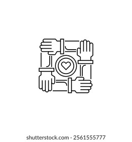 Social Bonding Line Icon. linear style sign for mobile concept and web design. Outline vector icon.