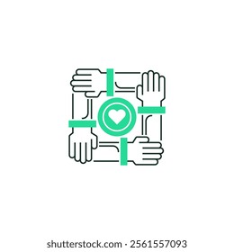 Social Bonding Line Icon. linear style sign for mobile concept and web design. Outline vector icon.