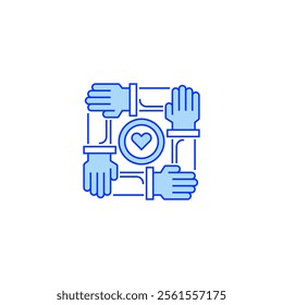 Social Bonding Line Icon. linear style sign for mobile concept and web design. Outline vector icon.