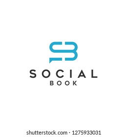 Social book initial S B logo design template