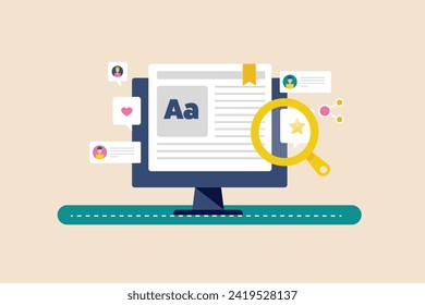 Social bookmark a webpage, Social bookmarking,  Social media marketing, Sharing links on social media - vector illustration with icons