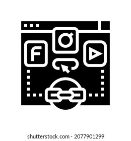 social bookmarking glyph icon vector. social bookmarking sign. isolated contour symbol black illustration