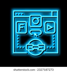 social bookmarking neon light sign vector. social bookmarking illustration