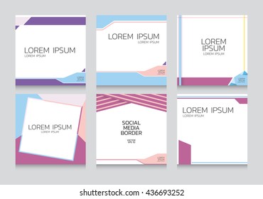 Social border square size set.