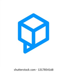 social box logo . chat logo design inspiration . logo template