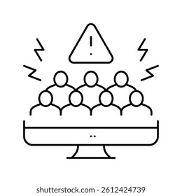 social boycott line icon vector. social boycott sign. isolated contour symbol black illustration