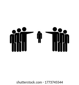 Social bullying icon. Harassment, social abuse and violence. Isolated vector element. Outline pictogram for web page, mobile app, promo