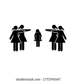 Social bullying icon. Harassment, social abuse and violence. Isolated vector element. Outline pictogram for web page, mobile app, promo