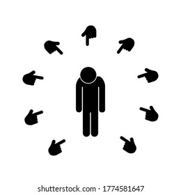 Social bullying icon. Harassment, social abuse and violence. Isolated vector element. Outline pictogram for web page, mobile app, promo