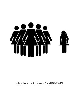 Social bullying icon. Harassment, social abuse and violence. Isolated vector element. Outline pictogram for web page, mobile app, promo