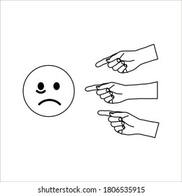 Social bullying icon. Harassment, social abuse and violence on white background