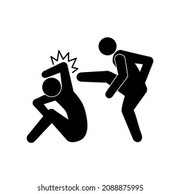 Social bullying icon. Harassment, social abuse and violence.