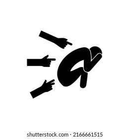 Social bullying icon. Harassment, social abuse and violence. Isolated vector element. Outline pictogram for web page, mobile app, promo