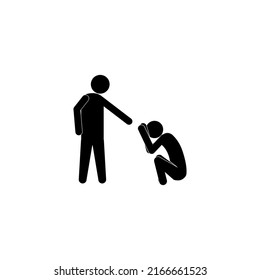Social bullying icon. Harassment, social abuse and violence. Isolated vector element. Outline pictogram for web page, mobile app, promo
