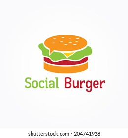 social burger vector design template
