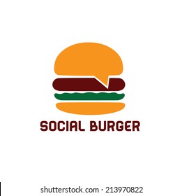 social burger vector design template