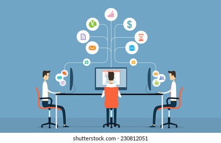 social  business connection. teamwork