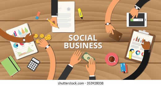 Social Business Entrepreneurship Concept Graph Data Money Analyze