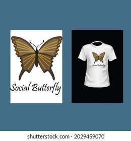 Social Butterfly T-Shirt Template Design