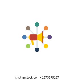 Social campaign creative icon. flat simple illustration. From digital marketing icons collection. Isolated Social campaign sign on white background