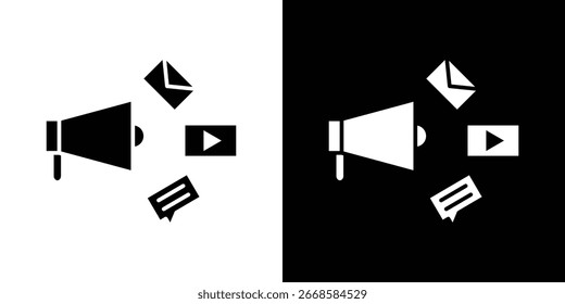 Ícono de campaña social, ícono de Vector plano. Ilustración plana.