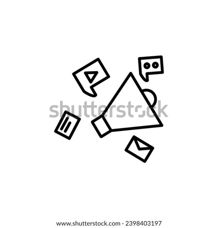 Social campaign vector icon. Social campaign digital marketing advertising paid advert promo in black and white color.