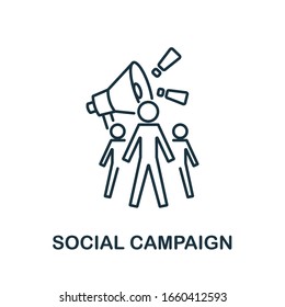 Social Campaing icon from digital marketing collection. Simple line element Social Campaing symbol for templates, web design and infographics