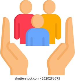 Ilustração de Vetor Plano de Ícone Social Care