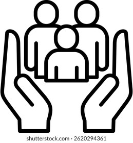 Ilustração do vetor de linha de ícone do Social Care