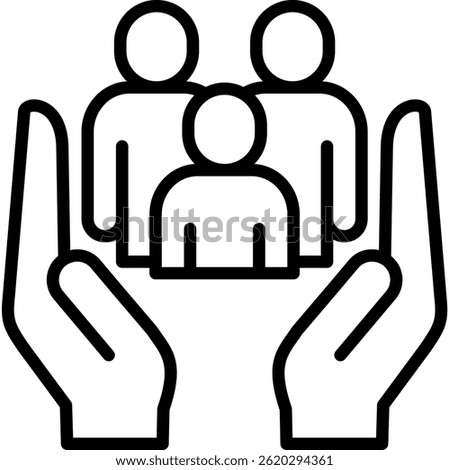 Social Care Icon Line Vector Illustration