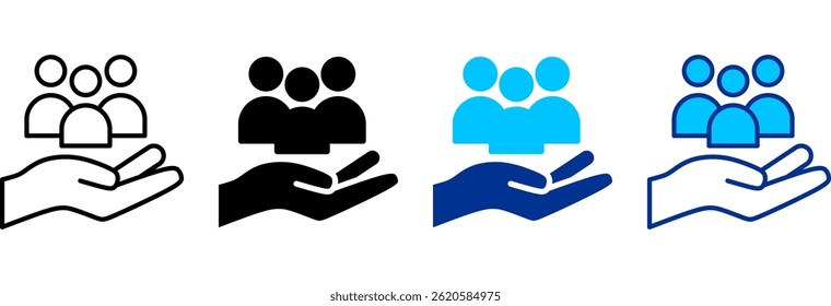 Social Care Icon Set Multiple Style Vector Illustration