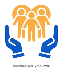 Social Care Icon Solid Color Design Vector Illustration