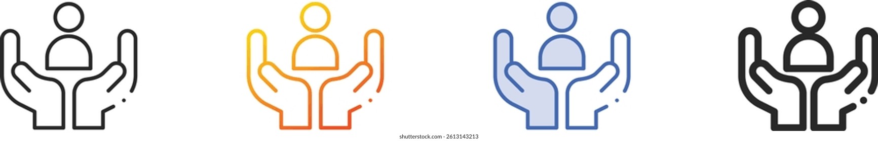 social care icon.Thin Linear, Gradient, Blue Stroke and bold Style Design Isolated On White Background