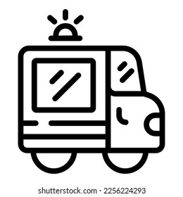 Social care truck icon outline vector. World person. Medical aid