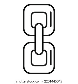 Vector de contorno de icono de la cadena social. Sistema de red. Conexión moderna