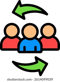 Social Change Icon Lineal Color Vector Illustration