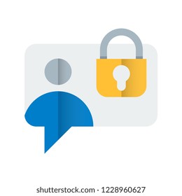 Social channel protection flat vector icon.