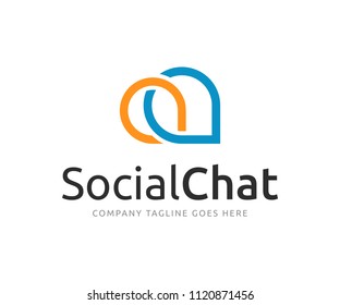 Social Chat App Logo Design Template Vector