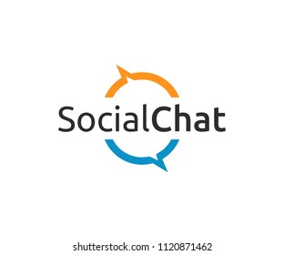 Social Chat App Logo Design Template Vector