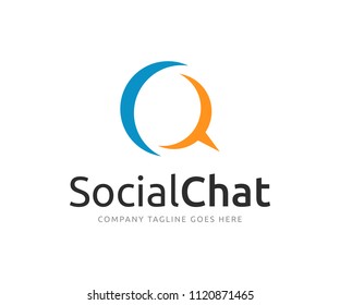 Social Chat App Logo Design Template Vector